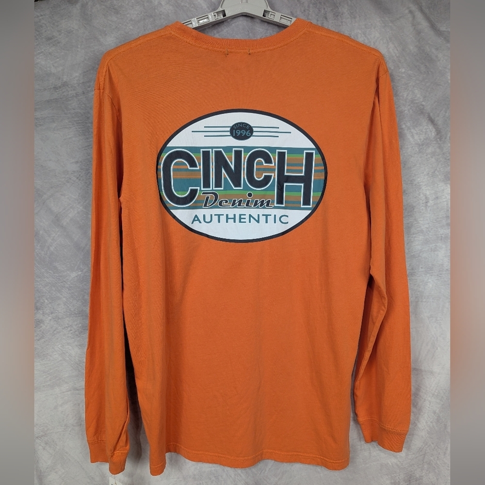 Cinch Sz XL NWT Orange Graphic Long Sleeve T-shirt